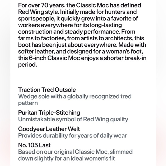 Red Wing Shoes 6-inch Classic Moc Black Lace Up Leather Boots - Picture 9 of 11